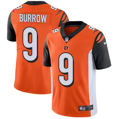 Nike Bengals #9 Joe Burrow Orange Alternate Youth Stitched NFL Vapor Untouchable Limited Jersey